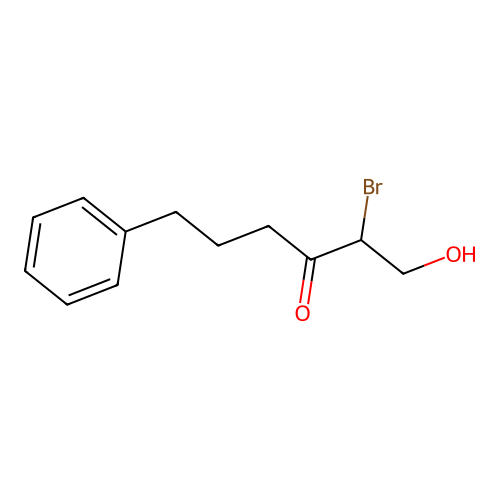2-Bromo-1-hydroxy-6-phenylhexan-3-one structure