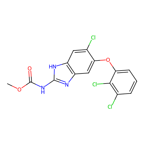 methyl [6-chloro-5-(2,3-dichlorophenoxy)-1H-benzimidazol-2-yl]carbamate structure