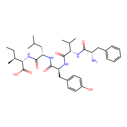 H-Phe-Val-Tyr-Leu-Ile-OH structure