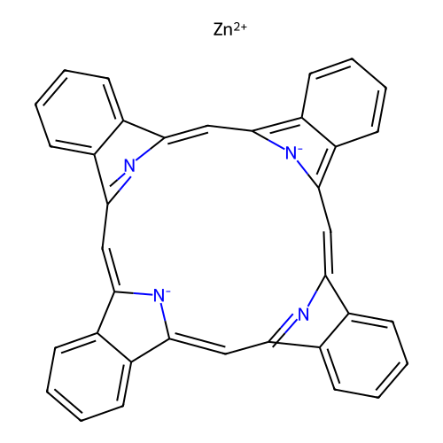 Zinc tetrabenzoporphine-29,31-diide structure