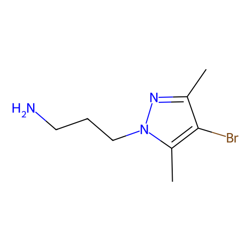 3-(4-bromo-3,5-dimethyl-1H-pyrazol-1-yl)propan-1-amine structure