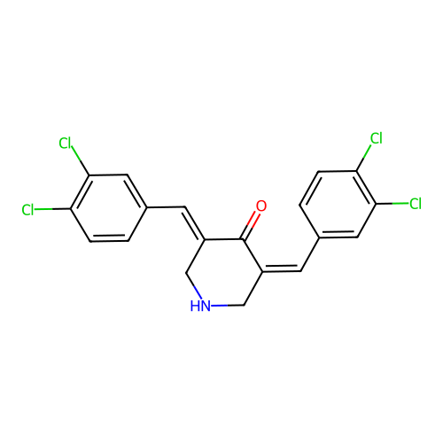 3,5-Bis(3,4-dichlorobenzylidene)-4-piperidinone structure