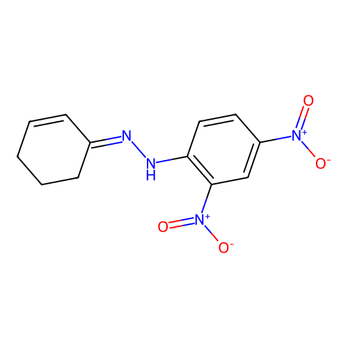 1-(Cyclohex-2-enylidene)-2-(2,4-dinitrophenyl)hydrazine structure