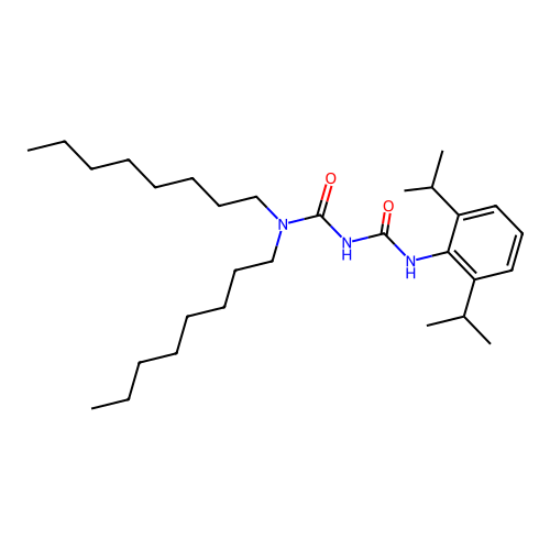 N-[2,6-Bis(1-methylethyl)phenyl]-N''-[dioctyl]iminodicarbonic diamide structure