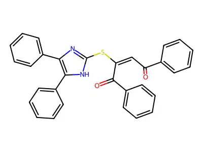 2-[(4,5-diphenyl-1H-imidazol-2-yl)sulfanyl]-1,4-diphenylbut-2-ene-1,4-dione structure