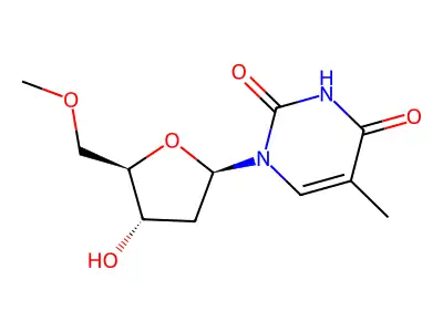 1-[4-Hydroxy-5-(methoxymethyl)oxolan-2-yl]-5-methylpyrimidine-2,4-dione structure