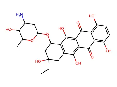 1-Hydroxy-13-deoxocarminomycin structure