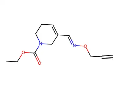 ethyl 5-(prop-2-ynoxyiminomethyl)-3,6-dihydro-2H-pyridine-1-carboxylate structure