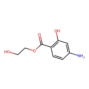 Salicylic acid, amino-, 2-hydroxyethyl ester structure