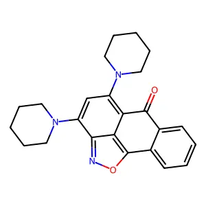 3,5-di(piperidin-1-yl)-6H-anthra[1,9-cd]isoxazol-6-one structure