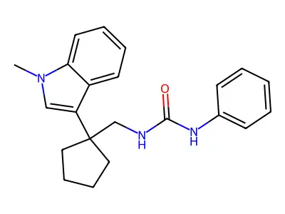 Urea, N-((1-(1-methyl-1H-indol-3-yl)cyclopentyl)methyl)-N'-phenyl- structure