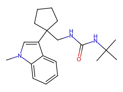 Urea, N-(1,1-dimethylethyl)-N'-((1-(1-methyl-1H-indol-3-yl)cyclopentyl)methyl)- structure