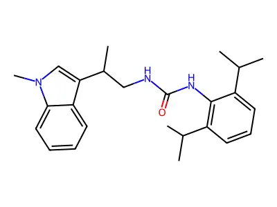 Urea, N-(2,6-bis(1-methylethyl)phenyl)-N'-(2-(1-methyl-1H-indol-3-yl)propyl)- structure