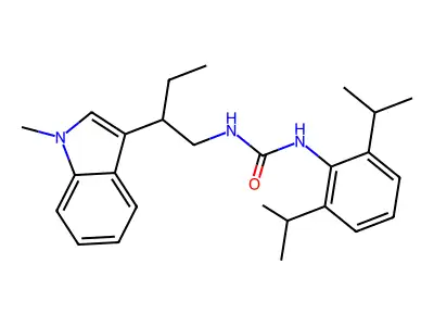 Urea, N-(2,6-bis(1-methylethyl)phenyl)-N'-(2-(1-methyl-1H-indol-3-yl)butyl)- structure