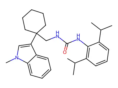 Urea, N-(2,6-bis(1-methylethyl)phenyl)-N'-((1-(1-methyl-1H-indol-3-yl)cyclohexyl)methyl)- structure