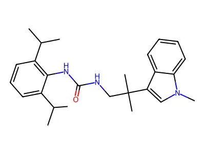 Urea, N-(2,6-bis(1-methylethyl)phenyl)-N'-(2-methyl-2-(1-methyl-1H-indol-3-yl)propyl)- structure