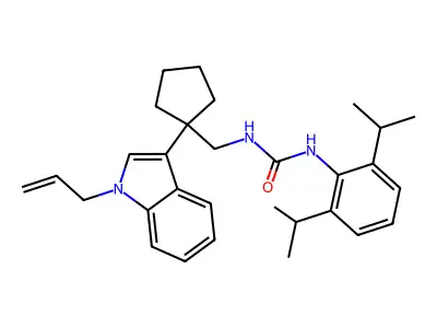N(sup 1)-(1-(1-Allyl-3-indolyl)cyclopentylmethyl)-N(sup 2)-(2,6-diisopropylphenyl)urea structure