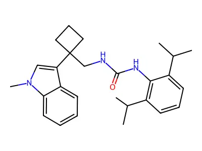 Urea, N-(2,6-bis(1-methylethyl)phenyl)-N'-((1-(1-methyl-1H-indol-3-yl)cyclobutyl)methyl)- structure