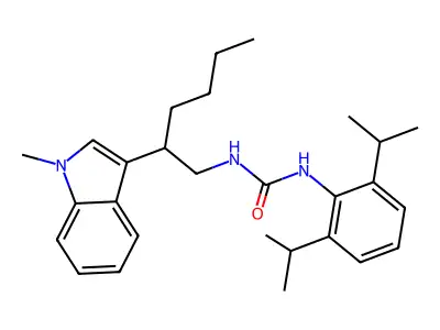 Urea, N-(2,6-bis(1-methylethyl)phenyl)-N'-(2-(1-methyl-1H-indol-3-yl)hexyl)- structure