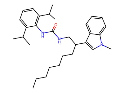 Urea, N-(2,6-bis(1-methylethyl)phenyl)-N'-(2-(1-methyl-1H-indol-3-yl)nonyl)- structure