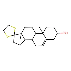 10,13-dimethyl-1,2,3,4,7,8,9,10,11,12,13,14,15,16-tetradecahydrospiro[cyclopenta[a]phenanthrene-17,2'-[1,3]dithiolan]-3-ol structure