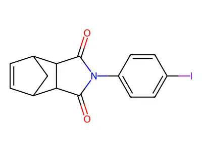 2-(4-iodophenyl)-3a,4,7,7a-tetrahydro-1H-4,7-methanoisoindole-1,3(2H)-dione structure