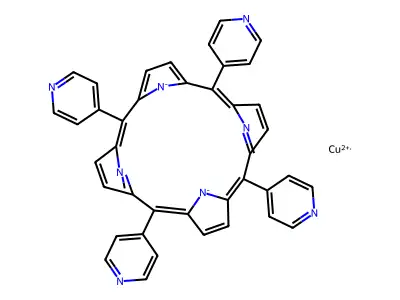 [5,10,15,20-tetra(pyridin-4-yl)porphyrinato(2-)-kappa~2~N~21~,N~23~]copper structure