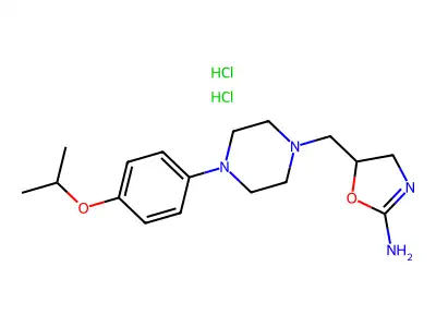 2-Oxazolamine, 4,5-dihydro-5-((4-(4-(1-methylethoxy)phenyl)-1-piperazinyl)methyl)-, dihydrochloride structure