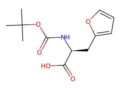(S)-2-((tert-Butoxycarbonyl)amino)-3-(furan-2-yl)propanoic acid structure