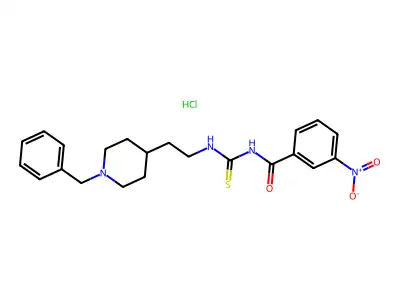 1-(3-Nitrobenzoyl)-3-(2-(1-benzyl-4-piperidinyl)ethyl)thiourea hydrochloride structure