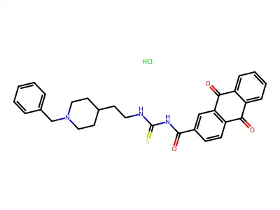2-Anthracenecarboxamide, 9,10-dihydro-19,10-dioxo-N-(((2-(1-(phenylmethyl)-4-piperidinyl)ethyl)amino)thioxomethyl)-, monohydrochloride structure