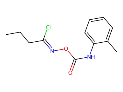 O-(o-tolylcarbamoyl)butyrhydroximoyl chloride structure