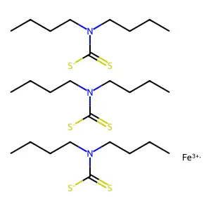 Tris(dibutyldithiocarbamato-S,S')iron structure