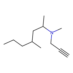 N-2-丙炔基-N,1,3-三甲基己胺 structure