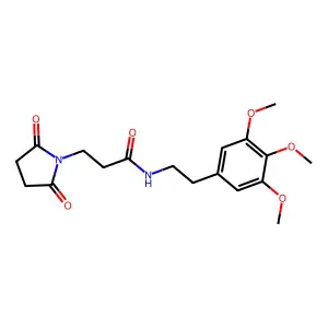 3-(2,5-dioxopyrrolidin-1-yl)-N-[2-(3,4,5-trimethoxyphenyl)ethyl]propanamide structure