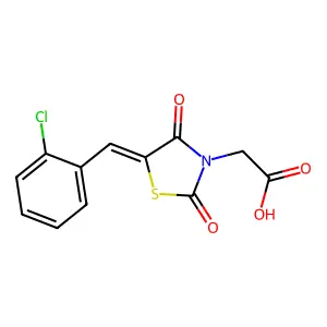 [5-(2-Chlorobenzylidene)-2,4-dioxo-1,3-thiazolidin-3-yl]acetic acid structure