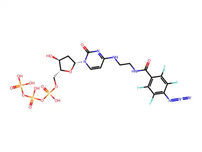 exo-N-(2-(4-azidotetrafluorobenzamido)ethyl)-deoxycytidine-5'-triphosphate structure