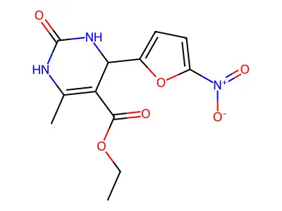 ethyl 6-methyl-4-(5-nitrofuran-2-yl)-2-oxo-3,4-dihydro-1H-pyrimidine-5-carboxylate structure