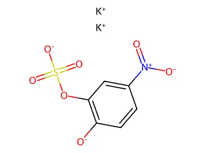 Potassium 4-nitro-2-oxidophenyl sulfate--water (2/1/2) structure