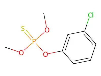 Phosphorothioic acid, O-(3-chlorophenyl) O,O-dimethyl ester structure