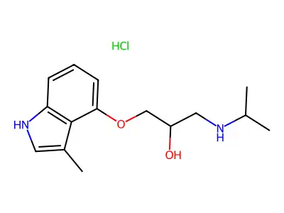 1-((1-Methylethyl)amino)-3-((3-methyl-1H-indol-4-yl)oxy)-2-propanol monohydrochloride structure