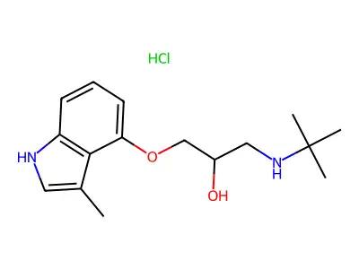 1-((1,1-Dimethylethyl)amino)-3-((3-methyl-1H-indol-4-yl)oxy)-2-propanol monohydrochloride structure