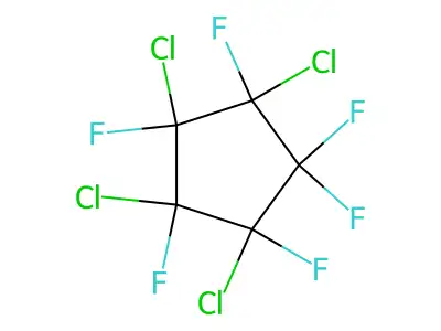 1,2,3,4-Tetrachloro-1,2,3,4,5,5-hexafluorocyclopentane structure