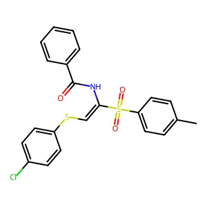 N-(2-(4-Chloro-phenylsulfanyl)-1-(toluene-4-sulfonyl)-vinyl)-benzamide structure
