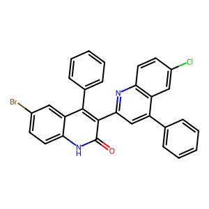 6'-Bromo-6-chloro-4,4'-diphenyl-1'H-(2,3')biquinolinyl-2'-one structure