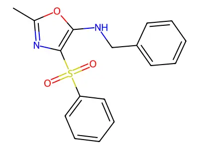 4-(benzenesulfonyl)-N-benzyl-2-methyl-1,3-oxazol-5-amine structure