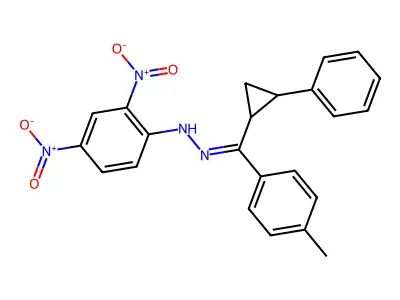 1-(2,4-dinitrophenyl)-2-[(4-methylphenyl)(2-phenylcyclopropyl)methylidene]hydrazine structure