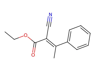 Ethyl 2-cyano-3-phenylbut-2-enoate structure