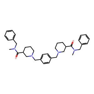alpha,alpha'-bis(3-(N-benzyl-N-methylcarbamoyl)piperidinol)-4-xylene structure