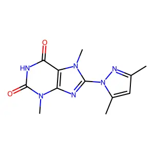 8-(3,5-Dimethyl-1H-pyrazol-1-yl)-3,7-dimethyl-1H-purine-2,6(3H,7H)-dione structure